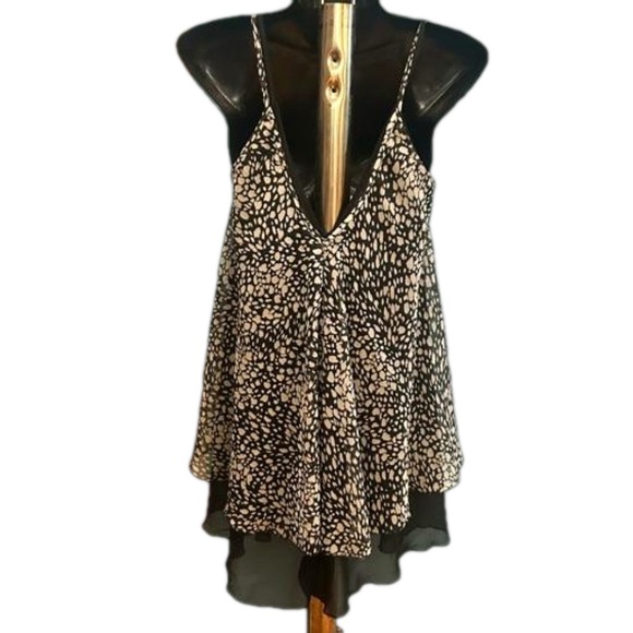 Small Cecico black & tan floral print spaghetti strap layered midi dress - Picture 8 of 13